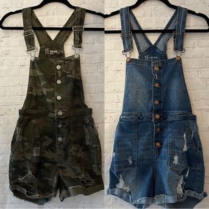 3/$15 Lot of 2 - No Boundaries Overall Shorts